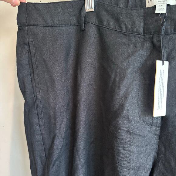 Banana Republic The Everyday Wide Leg Linen Pant Black XXL 713516 - Picture 4 of 10